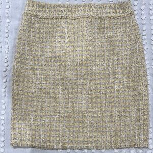 Ann Taylor Cream Pencil Mini Skirt for Work